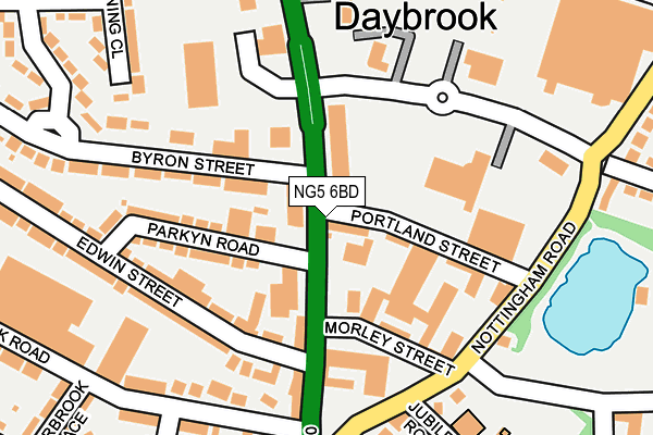 NG5 6BD map - OS OpenMap – Local (Ordnance Survey)