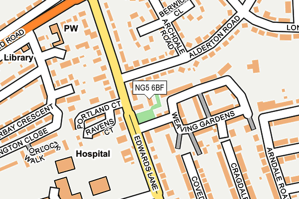 NG5 6BF map - OS OpenMap – Local (Ordnance Survey)