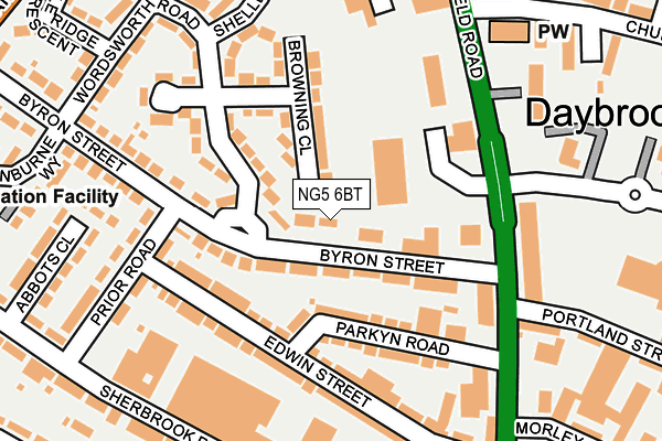 NG5 6BT map - OS OpenMap – Local (Ordnance Survey)