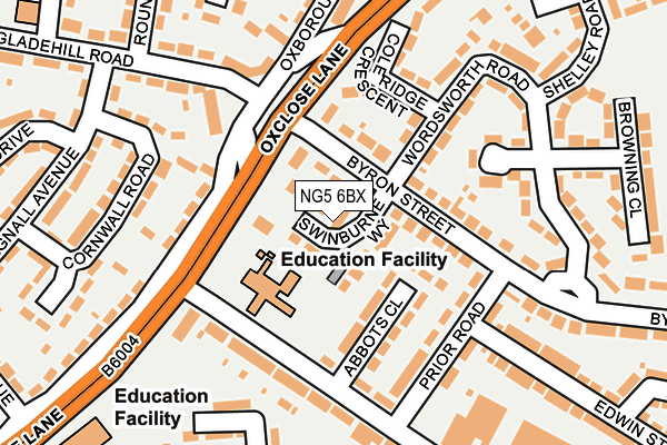 NG5 6BX map - OS OpenMap – Local (Ordnance Survey)