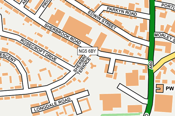 NG5 6BY map - OS OpenMap – Local (Ordnance Survey)