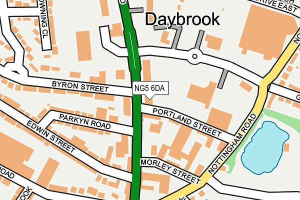 NG5 6DA map - OS OpenMap – Local (Ordnance Survey)