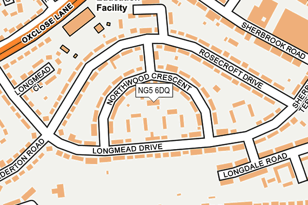 NG5 6DQ map - OS OpenMap – Local (Ordnance Survey)