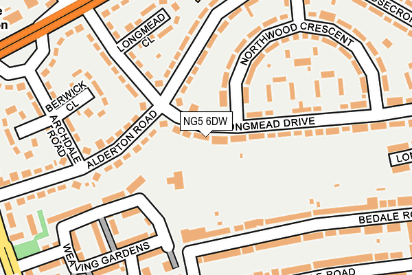 NG5 6DW map - OS OpenMap – Local (Ordnance Survey)