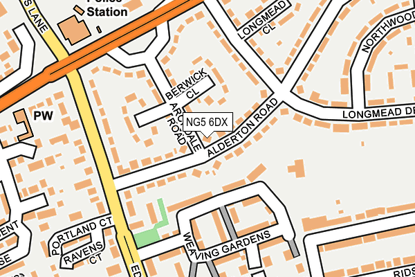 NG5 6DX map - OS OpenMap – Local (Ordnance Survey)