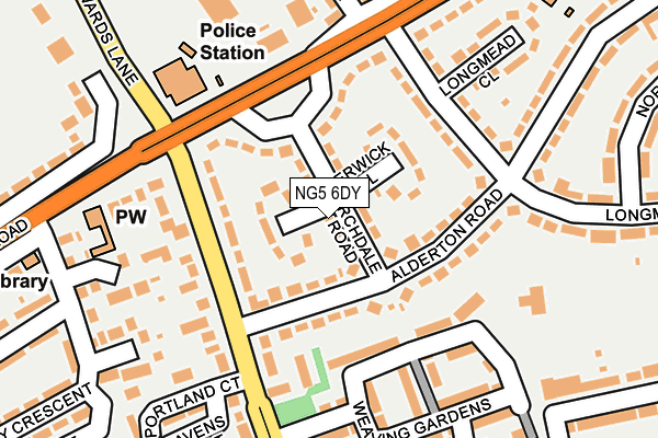 NG5 6DY map - OS OpenMap – Local (Ordnance Survey)