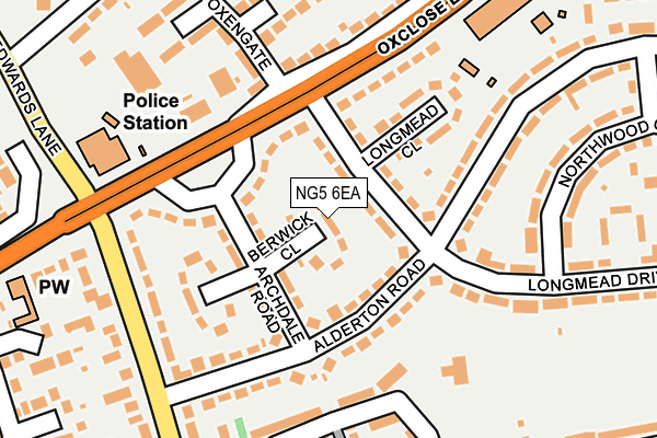 NG5 6EA map - OS OpenMap – Local (Ordnance Survey)