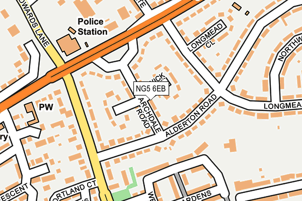NG5 6EB map - OS OpenMap – Local (Ordnance Survey)