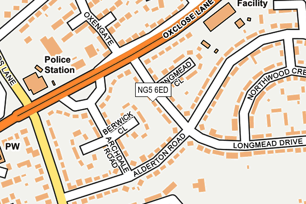 NG5 6ED map - OS OpenMap – Local (Ordnance Survey)