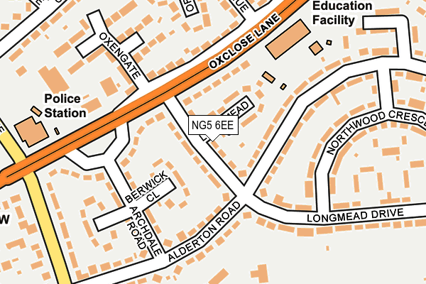 NG5 6EE map - OS OpenMap – Local (Ordnance Survey)