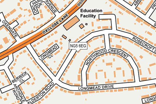 NG5 6EG map - OS OpenMap – Local (Ordnance Survey)