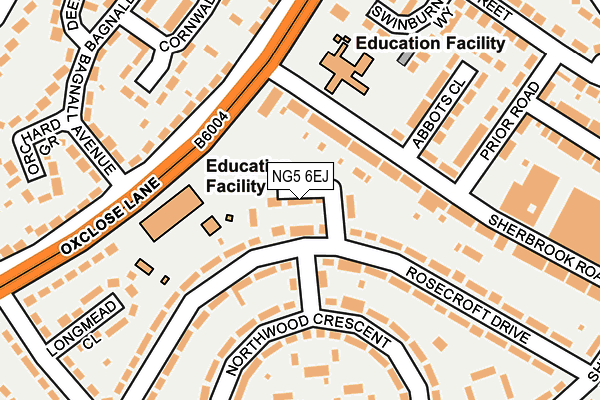 NG5 6EJ map - OS OpenMap – Local (Ordnance Survey)