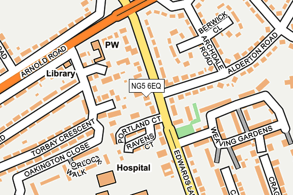 NG5 6EQ map - OS OpenMap – Local (Ordnance Survey)