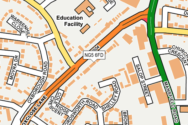NG5 6FD map - OS OpenMap – Local (Ordnance Survey)