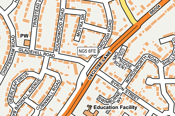 NG5 6FE map - OS OpenMap – Local (Ordnance Survey)