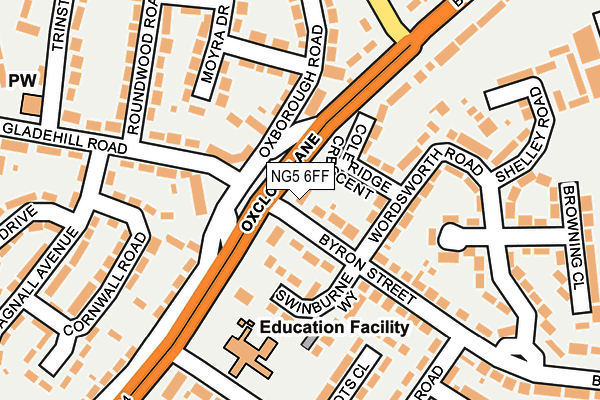 NG5 6FF map - OS OpenMap – Local (Ordnance Survey)