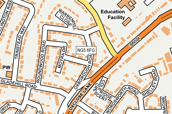 NG5 6FG map - OS OpenMap – Local (Ordnance Survey)