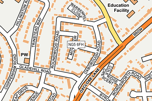 NG5 6FH map - OS OpenMap – Local (Ordnance Survey)