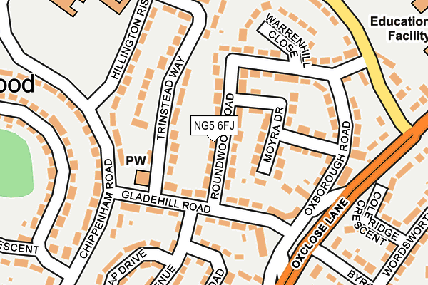 NG5 6FJ map - OS OpenMap – Local (Ordnance Survey)