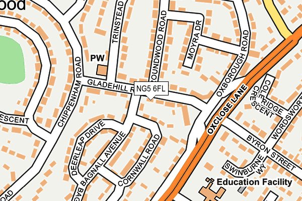 NG5 6FL map - OS OpenMap – Local (Ordnance Survey)