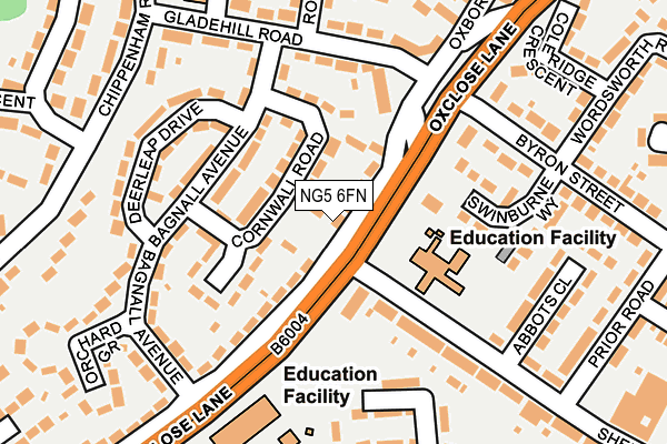 NG5 6FN map - OS OpenMap – Local (Ordnance Survey)