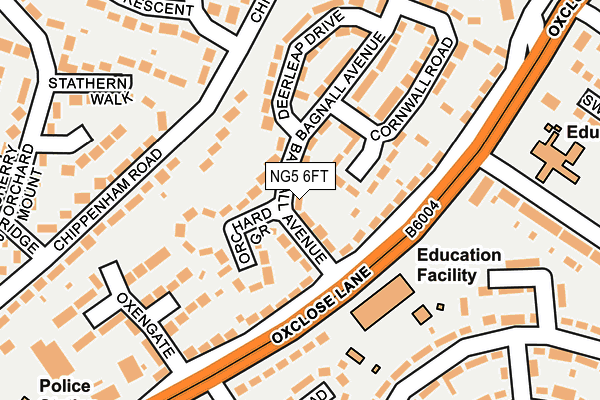 NG5 6FT map - OS OpenMap – Local (Ordnance Survey)