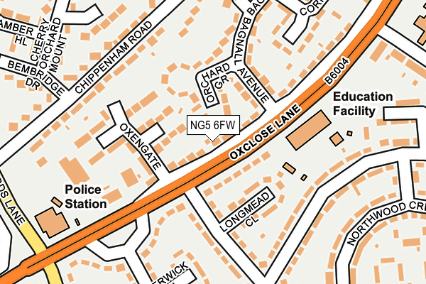 NG5 6FW map - OS OpenMap – Local (Ordnance Survey)