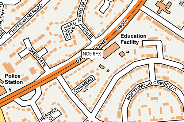 NG5 6FX map - OS OpenMap – Local (Ordnance Survey)