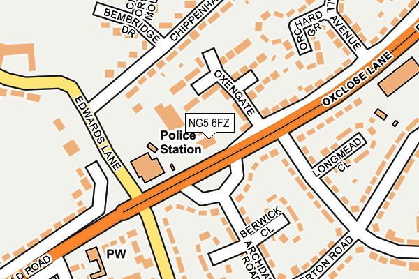NG5 6FZ map - OS OpenMap – Local (Ordnance Survey)