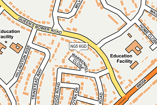 NG5 6GD map - OS OpenMap – Local (Ordnance Survey)