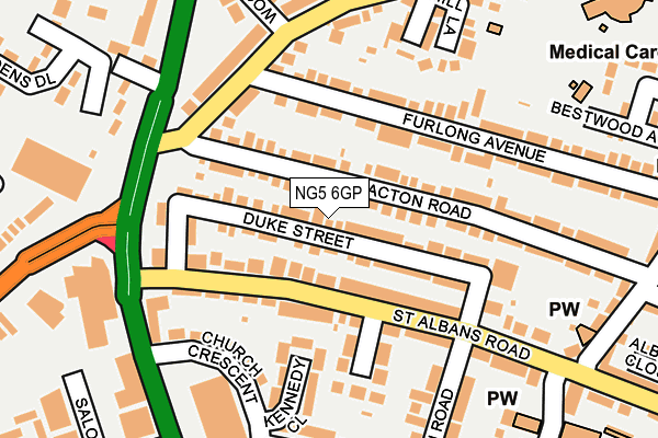 NG5 6GP map - OS OpenMap – Local (Ordnance Survey)