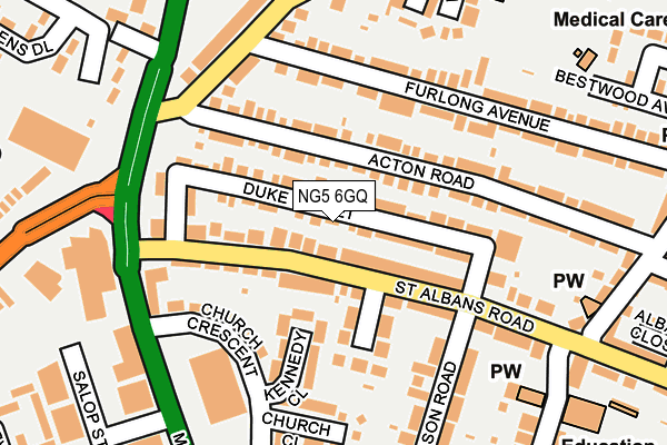 NG5 6GQ map - OS OpenMap – Local (Ordnance Survey)