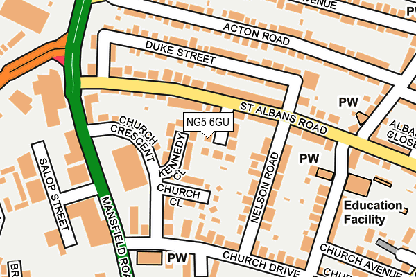 NG5 6GU map - OS OpenMap – Local (Ordnance Survey)