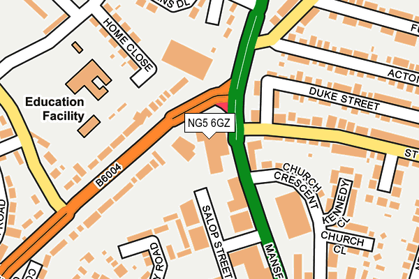 NG5 6GZ map - OS OpenMap – Local (Ordnance Survey)