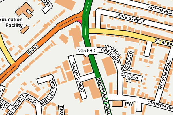 NG5 6HD map - OS OpenMap – Local (Ordnance Survey)