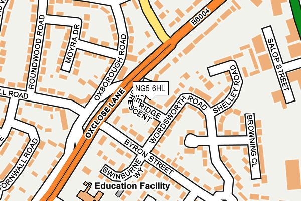 NG5 6HL map - OS OpenMap – Local (Ordnance Survey)