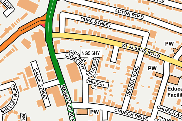 NG5 6HY map - OS OpenMap – Local (Ordnance Survey)