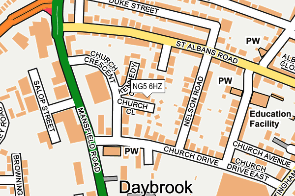 NG5 6HZ map - OS OpenMap – Local (Ordnance Survey)