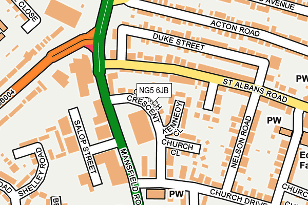 NG5 6JB map - OS OpenMap – Local (Ordnance Survey)