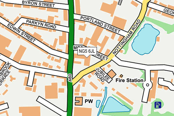 NG5 6JL map - OS OpenMap – Local (Ordnance Survey)