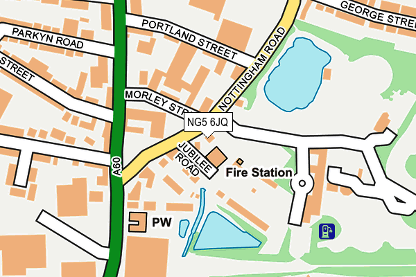 NG5 6JQ map - OS OpenMap – Local (Ordnance Survey)