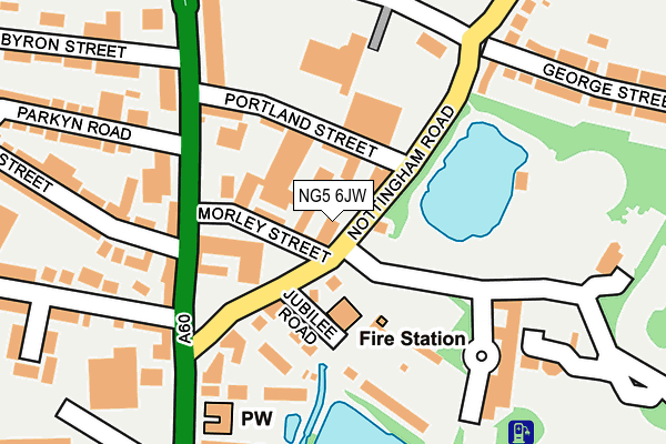 NG5 6JW map - OS OpenMap – Local (Ordnance Survey)