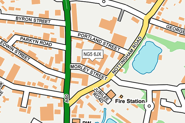 NG5 6JX map - OS OpenMap – Local (Ordnance Survey)