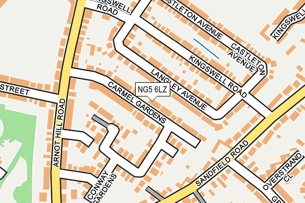 NG5 6LZ map - OS OpenMap – Local (Ordnance Survey)