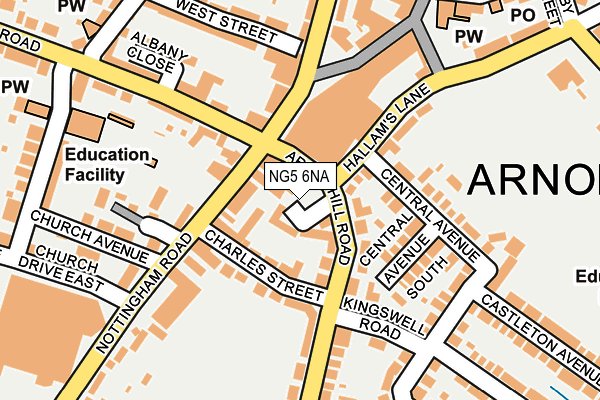 NG5 6NA map - OS OpenMap – Local (Ordnance Survey)