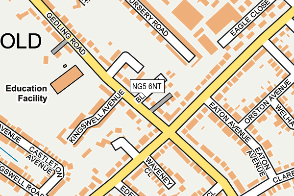 NG5 6NT map - OS OpenMap – Local (Ordnance Survey)