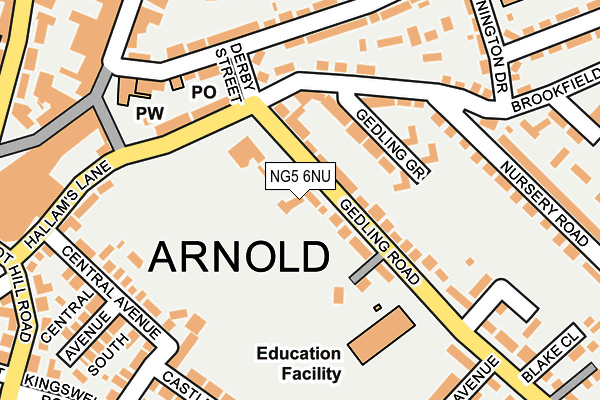 NG5 6NU map - OS OpenMap – Local (Ordnance Survey)