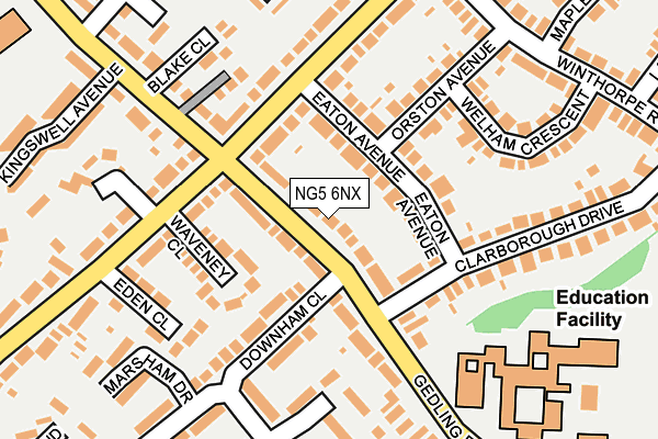 NG5 6NX map - OS OpenMap – Local (Ordnance Survey)