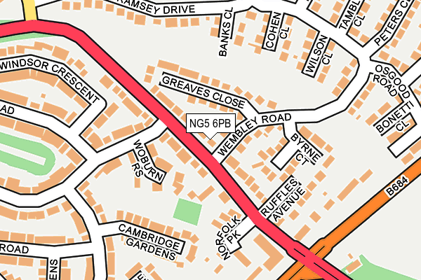 NG5 6PB map - OS OpenMap – Local (Ordnance Survey)