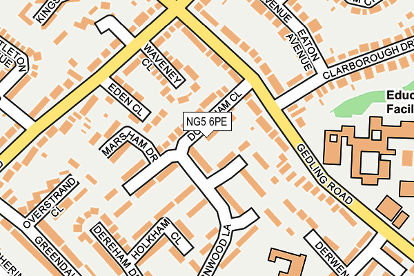 NG5 6PE map - OS OpenMap – Local (Ordnance Survey)